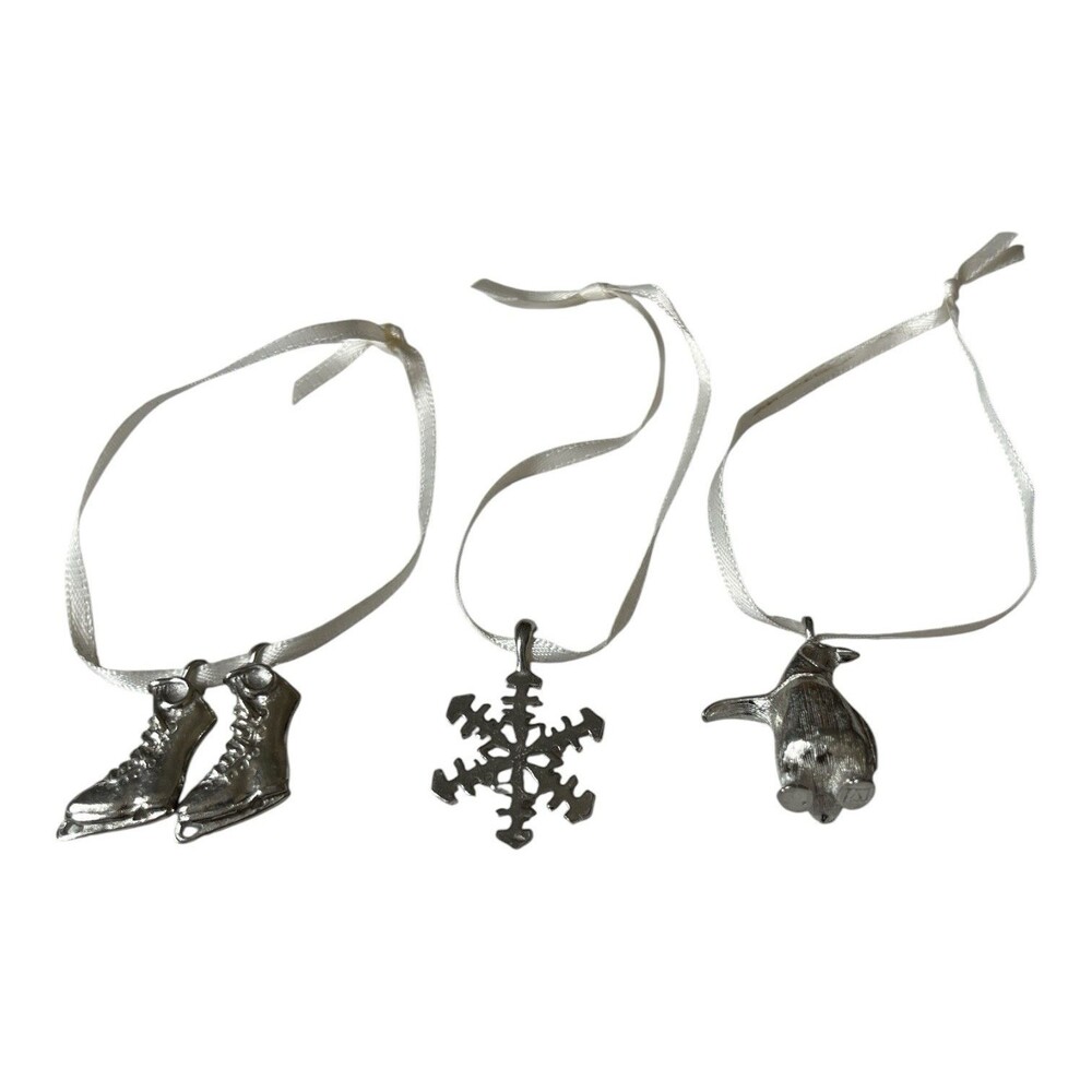 Vilmain Pewter Ornaments Winter Wonderland 2007 Handmade Penguin Boots Snow 1"
